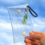 보리별 PVC 투명 고리 파우치 똑딱이 사각 백꾸 PVC투명고리파우치