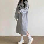 와이드핏 후드 롱 원피스 스타일 데일리