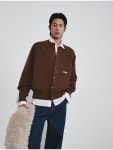 호이테 RONAN WOOL CROP KNIT CARDIGAN 진한갈색 F4KN004BR