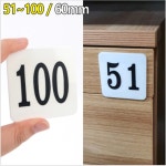 51 100 사각 아크릴 번호판 1P60mm PC방 식당 테이블 넘버링 숫자 스티커 제품선택 85