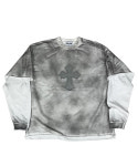 스케이터락 Classic Cross Grunge Layered T-shirt off 000-1247OF