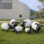 H-pang 양떼 조형물 정원 광장 공원 유원지