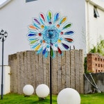 해바라기 바람개비 철제 다채로운 마당 정원 장식품 테라스 꾸미기 대형