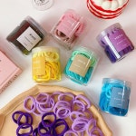 파스텔 비비드 칼라감 대용량 헤어 머리끈 밴드 50P 예쁜머리끈 곱창끈 쉬폰끈 진주머리끈