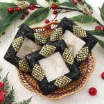 블랙골드 사각액자 크리스마스 트리 오너먼트 3p 세트