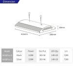 WEEK 아쿠아 수중 어항 라이트 APP 타이밍 디밍 LED 수족관 패널 A430 PRO 120W 흑백