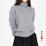 여성용 로넨 케이블 터틀넥 니트 닷이프 T24FW1-A1162