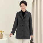 엄마옷 로즈맘 온더체크울자켓