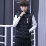 ZIGODAG 남성 후드 패딩 조끼 모던한 스타일 심플 컬러 L SXDYYBD67566