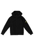 스톤아일랜드 STONE ISLAND KIDS Giubbotto con Cappuccio e Zip in Tessuto Stretch Nero Bambino 801640127V0029