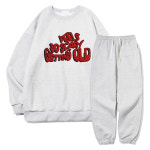 이지스튜디오 오버핏 소 스케어리 더블 맨투맨 티셔츠 트레이닝 팬츠 세트 백메란지