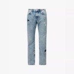 5510590 THE COUTURE CLUB Star-applique faded-wash straight-leg regular