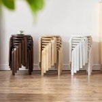 원목스툴 포개지는 의자 세트 2개 식당 다크우드 월넛 인테리어 등받이의자 빈티지 매장의자 호두 러버우드 도톰 1개입 높이26cm