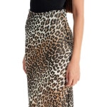 GANNI Skirt With Leopard Print Pattern Womens 레오파드 프린트 미디 스커트 F93066797859 679