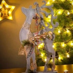 나무 사슴 크리스마스 장식 앤틱 인테리어 실내