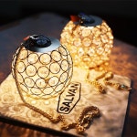 살반 골제로 크리스탈 원형 쉐이드 랜턴 홀더 감성 커버 1개 크리스탈 원형쉐이드