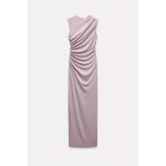 자라 ZARA DRAPED MIDI DRESS - Colour Dusty mauve