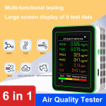 다기능 정확한 질 모니터 6 in 1 이산화탄소 TVOC HCHO 감지기 PM2 5 PM10 HCHO TVOC CO2 CO 계량기