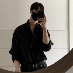 남자 셔츠 루즈핏 남방 캐주얼 카라 체크 긴팔