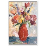 Art Remedy 블루밍 플라워 꽃병 캔버스 클래식 코티지 아트 프레임 25 x 38