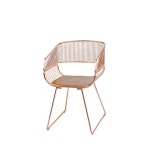 카페 유니크 인테리어 의자 로즈골드 스틸 체어 상담실의자 깔끔한 업소용의자