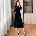 뉴욕멋쟁이 진이 라운드 시스루 레이스 롱원피스 S