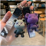 골든키위A 스트랩이 달린 귀여운 곰 키 체인 최고의 자동차 링 동물 가방 배낭 매력 펜던트 액세서리 친구