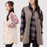 노카라 롱베스트 후리스 뽀글이 양털 조끼