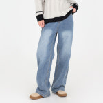 닷이프 여성용 베럴 와이드 데님 팬츠 중청 P24FW1-A1209