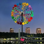 태양열 바람개비 마당꾸미기 정원조형물 대형 인테리어 컬러풀 태양광