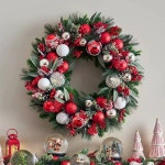 크리스마스 리스 화환 PE 잎 라탄 맞춤 문 걸이