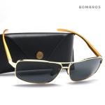 남성 편광 드라이브 사각 선글라스 골드스모크