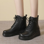 G3 여자 신발 플랫워커 소가죽 워커 웨지힐 추동 소프트 봄가을 통굽 앵클 리카3 39 얇은 면