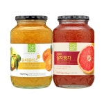 초록원 초록원 초록원 유자 플러스 감귤 1kg 꿀자몽차 1kg 액상차 유자청