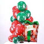 조이30cm크리스마스풍선 눈사람혼합 50개입 파티장식