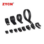 100PCS 플라스틱 케이블 클립 R 형 검정색 호스 패스너 내구성 나일론 클램프 마운트 고정 하드웨어 전기 피팅 와이어 관리