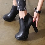 둥근코 가보시 옆트임 통굽 여성 앵클힐