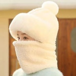 여성 겨울 모자 부들 퍼 넥워머 마스크 방울모자