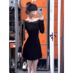 여자 데일리 미니 스커트 퓨어 칼라 원피스 추동 헵번 리틀 SPO마켓4