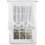 COLLECTIONS ETC 컬렉션 등 송버드 허름한 시크 레이스 풍선 그늘막 막대 포켓 탑 56 W x 63 L 흰색