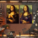 모나리자 헬스 근육 재미있는 다비치 그림 회화 액자 헬스장 체육관 인테리어 시리즈 YLSJS-3