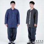 지장사 7573 남 누비 기모 마고자 상의 생활한복 자켓 외투 겨울 남자 거사님 생활한복 개량한복 법복 절복 지