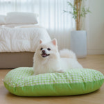 5가지 체크 패턴 커버분리 강아지 방석 쿠션 세트 1개 S 그린체크