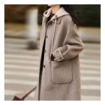 스윗트리 캐주얼 니트후드 롱 모직 코트 j0840