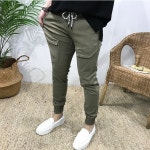 이루네 사이즈 남자 앞포켓 카고 조거 팬츠 카키 33 34 size S-4XL