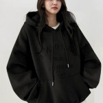 캘리포 디자인 포인트 여자 와이드 오버핏 후드티