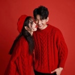 겨울 커플 스웨터 크리스마스 커플룩 남녀공용 라운드