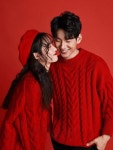 겨울 커플 스웨터 크리스마스 커플룩 남녀공용 라운드