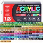 GuangNa 듀얼 팁 아크릴 페인트 마커 브러시 아트 바위 그림 축제 선물 DIY 편지지 펜