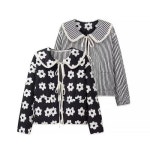 볼사스 여성 패딩다운 점퍼 잠바 스타일 칼라 프린트 스트링 양면 패딩 코트 폴리에스터 J2217 ADOR1